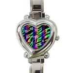 Zebra Rainbow Heart Italian Charm Watch