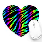 Zebra Rainbow Heart Mousepad