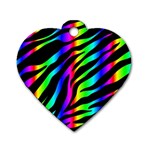 Zebra Rainbow Dog Tag Heart (One Side)