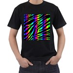 Zebra Rainbow Men s T-Shirt (Black)