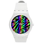 Zebra Rainbow Round Plastic Sport Watch (M)