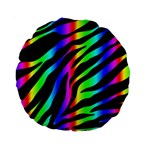 Zebra Rainbow Standard 15  Premium Round Cushion 