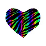 Zebra Rainbow Standard 16  Premium Heart Shape Cushion 