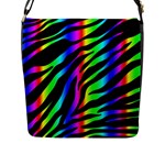 Zebra Rainbow Flap Closure Messenger Bag (L)