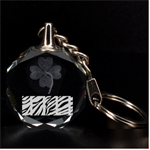 Zebra Rainbow Clover 3D Engraving Circle Key Chain