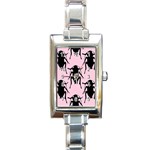 Pink Roaches Rectangle Italian Charm Watch