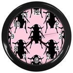 Pink Roaches Wall Clock (Black)