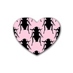 Pink Roaches Rubber Heart Coaster (4 pack)