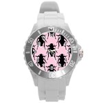 Pink Roaches Round Plastic Sport Watch (L)