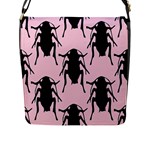 Pink Roaches Flap Closure Messenger Bag (L)