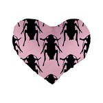 Pink Roaches Standard 16  Premium Flano Heart Shape Cushion 