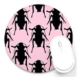 Pink Roaches Round Mousepad