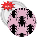 Pink Roaches 3  Button (10 pack)