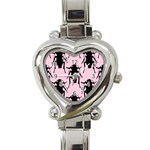 Pink Roaches Heart Italian Charm Watch