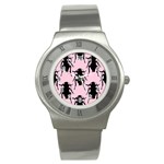 Pink Roaches Stainless Steel Watch