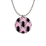 Pink Roaches 1  Button Necklace