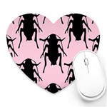 Pink Roaches Heart Mousepad