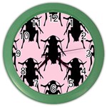 Pink Roaches Color Wall Clock