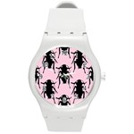 Pink Roaches Round Plastic Sport Watch (M)