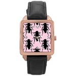 Pink Roaches Rose Gold Leather Watch 