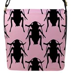 Pink Roaches Flap Closure Messenger Bag (S)