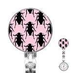 Pink Roaches Stainless Steel Nurses Watch