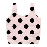 Polka Dots - Black on Misty Rose Pink Full Print Recycle Bag (L)