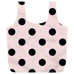 Polka Dots - Black on Misty Rose Pink Full Print Recycle Bag (XL)