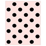 Polka Dots - Black on Misty Rose Pink Drawstring Bag (Small)