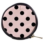 Polka Dots - Black on Misty Rose Pink Mini Makeup Bag