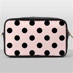 Polka Dots - Black on Misty Rose Pink Toiletries Bag (One Side)