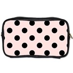 Polka Dots - Black on Misty Rose Pink Toiletries Bag (Two Sides)