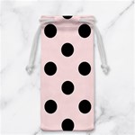 Polka Dots - Black on Misty Rose Pink Jewelry Bag