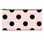 Polka Dots - Black on Misty Rose Pink Pencil Case