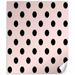 Polka Dots - Black on Misty Rose Pink Canvas 8  x 10 