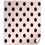 Polka Dots - Black on Misty Rose Pink Canvas 20  x 24 