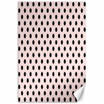 Polka Dots - Black on Misty Rose Pink Canvas 24  x 36 