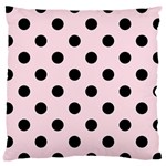 Polka Dots - Black on Piggy Pink Large Cushion Case (One Side)