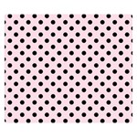 Polka Dots - Black on Piggy Pink Double Sided Flano Blanket (Small)