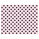 Polka Dots - Black on Piggy Pink Double Sided Flano Blanket (Medium)