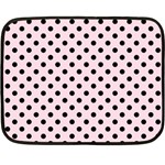 Polka Dots - Black on Piggy Pink Fleece Blanket (Mini)