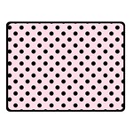 Polka Dots - Black on Piggy Pink Fleece Blanket (Small) (One Side)