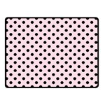 Polka Dots - Black on Piggy Pink Double Sided Fleece Blanket (Small) (Two Sides)