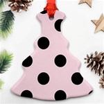 Polka Dots - Black on Piggy Pink Christmas Tree Ornament (Two Sides)