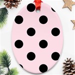 Polka Dots - Black on Piggy Pink Ornament (Oval)