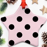 Polka Dots - Black on Piggy Pink Star Ornament (Two Sides)