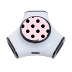 Polka Dots - Black on Piggy Pink Portable USB Hub (One Side)