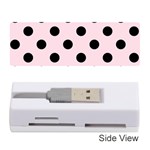 Polka Dots - Black on Piggy Pink Memory Card Reader (Stick)