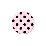 Polka Dots - Black on Piggy Pink Golf Ball Marker