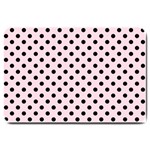 Polka Dots - Black on Piggy Pink Large Doormat